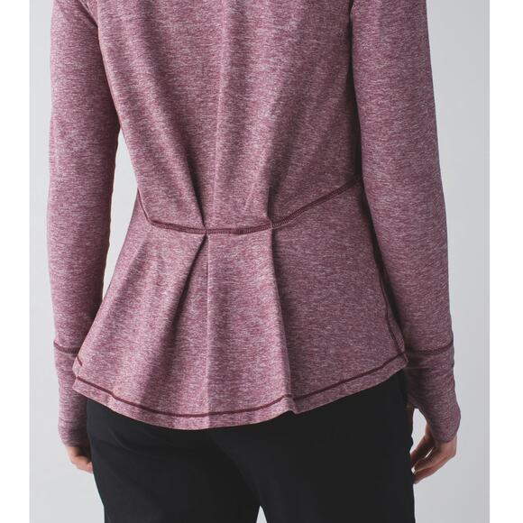 Lululemon Womens Warm Your Core Running Mauve Pink Pullover Ruffle Athletic Cozy - Picture 9 of 12